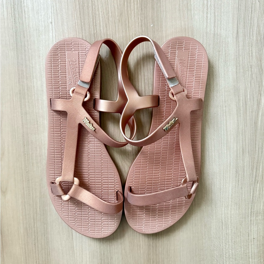 Melissa Sun Downtown Sandal EUC Bronze Size 9